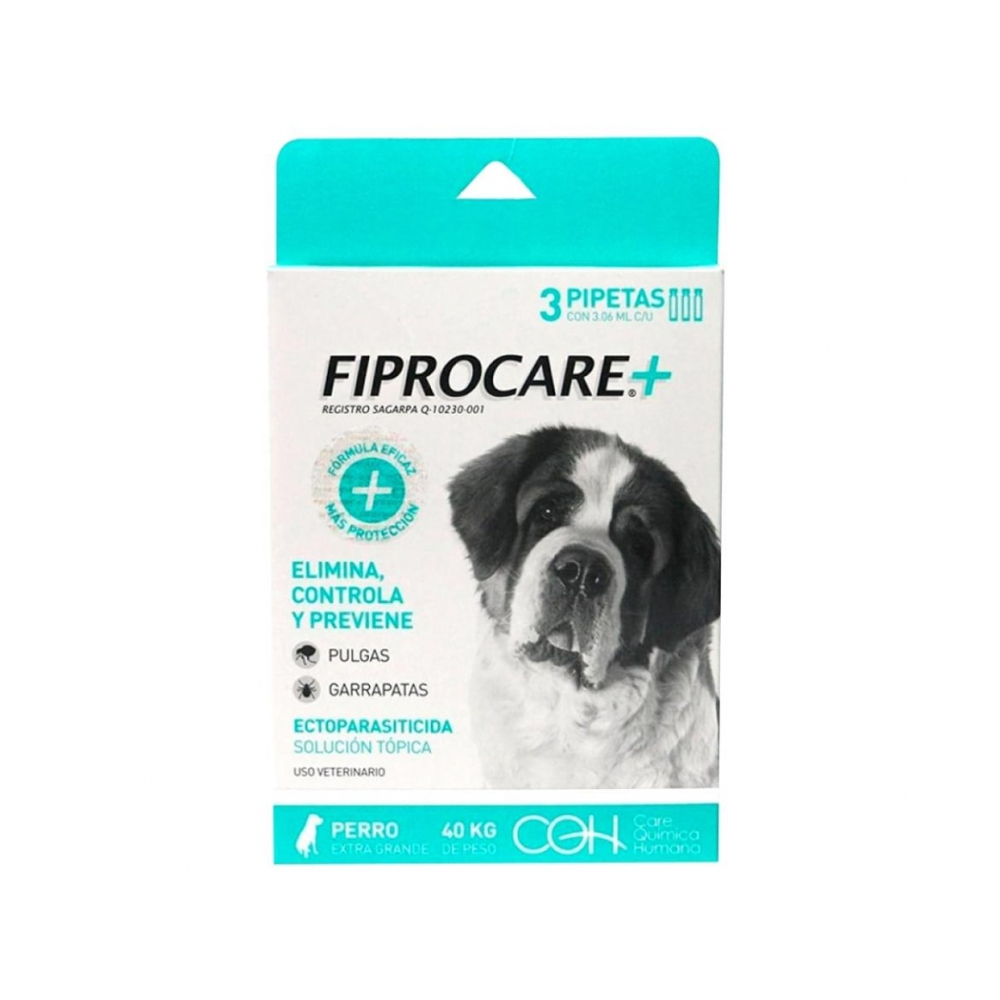 Pipetas Anti Pulgas Y Anti Garrapatas Para Perro Extra Grande Fiprocare