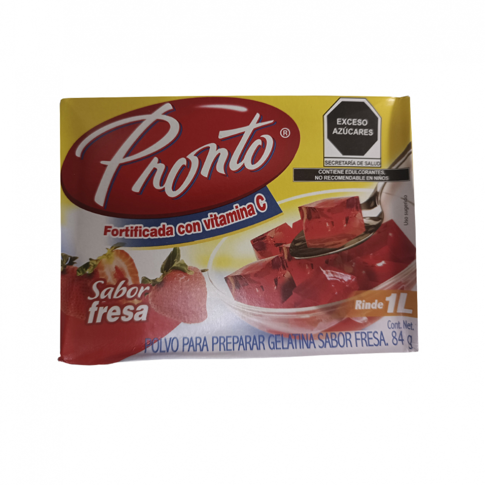 Gelatina Sabor Fresa Pronto 84 G 2 96 Oz Supermarket 23 Es Una