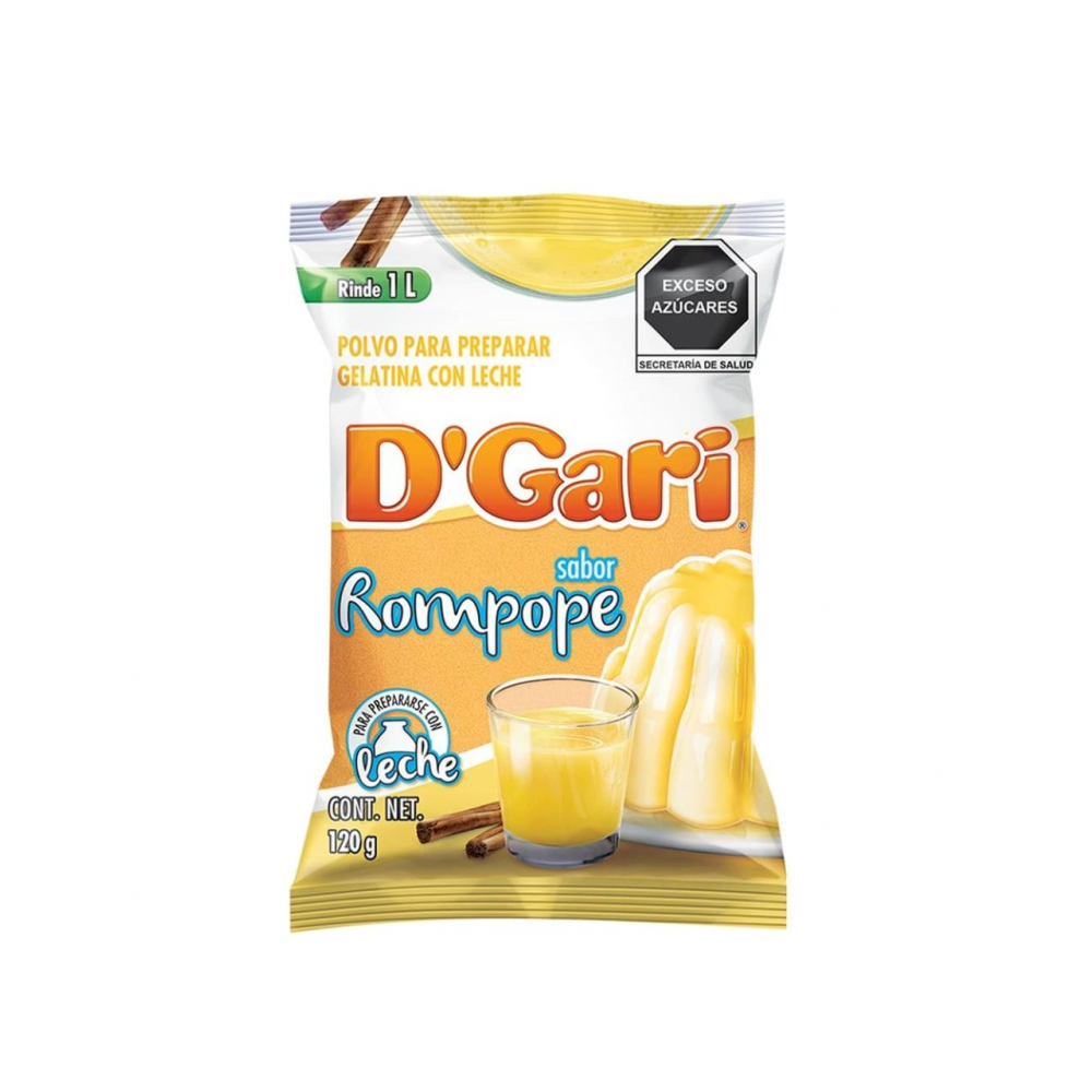 Polvo Para Preparar Gelatina Con Leche Sabor Rompope D Gari 120 G 4