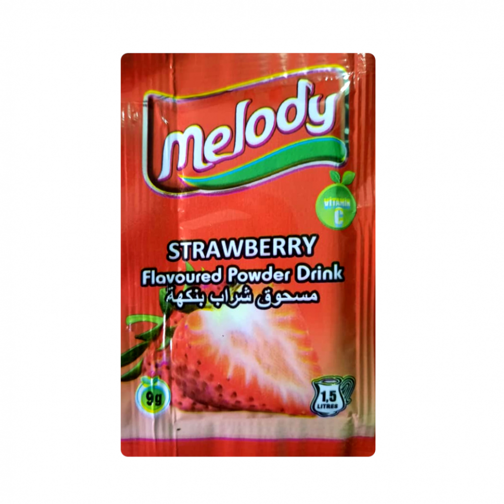 Refresco instantáneo sabor a fresa Melody 9 g Supermarket 23 es una