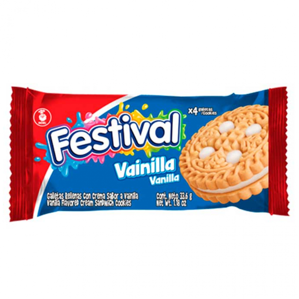 Galletas Dulces Rellenas Con Crema De Vainilla Festival 33 6 G 1 18