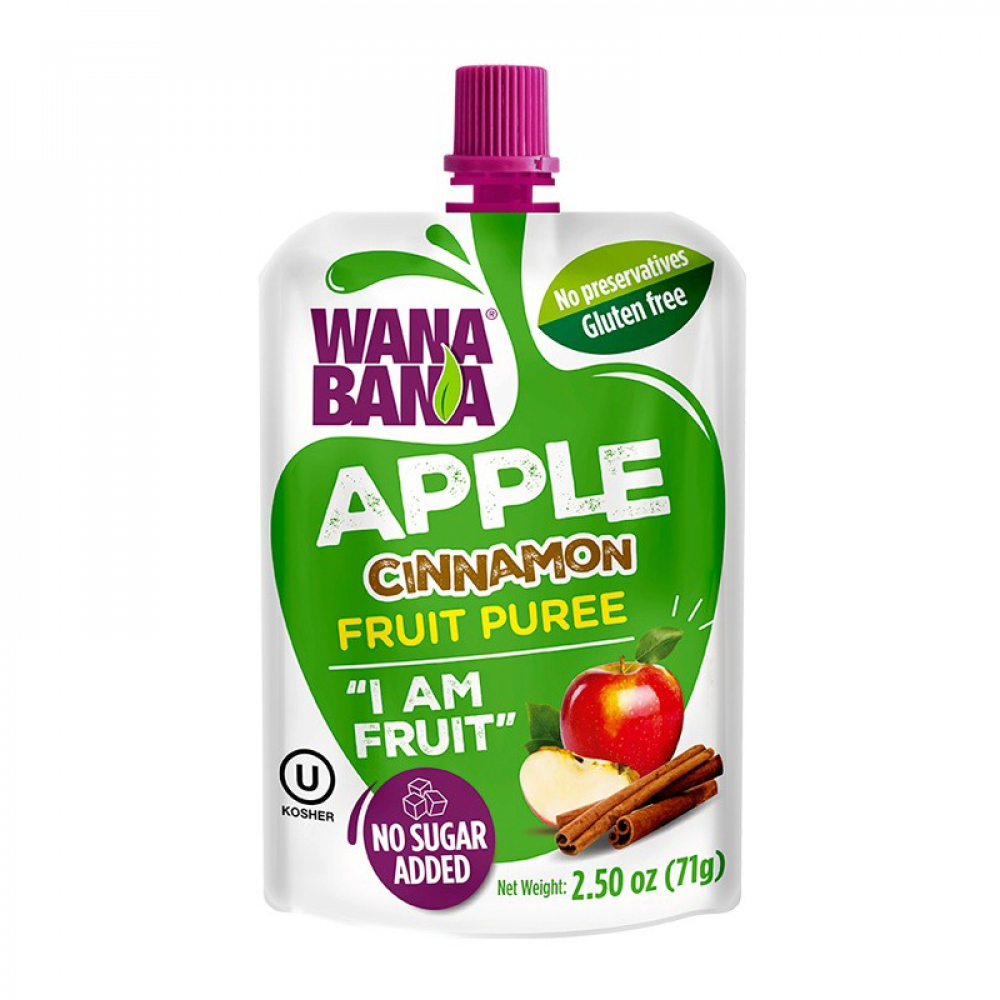 Puré de frutas manzana y canela Wanabana 71 g 2 50 oz Supermarket