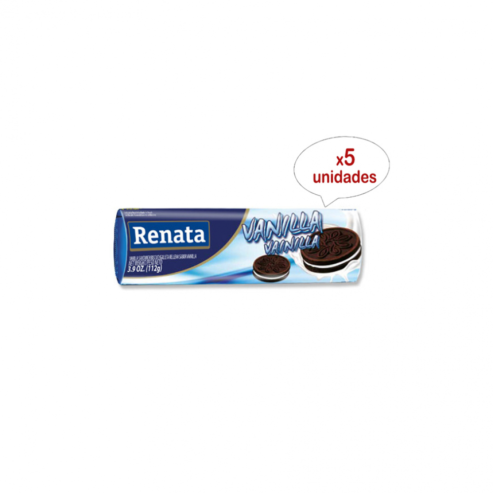 Galletas Con Relleno Sabor Vainilla Renata 5 X 112 G 3 95 Oz