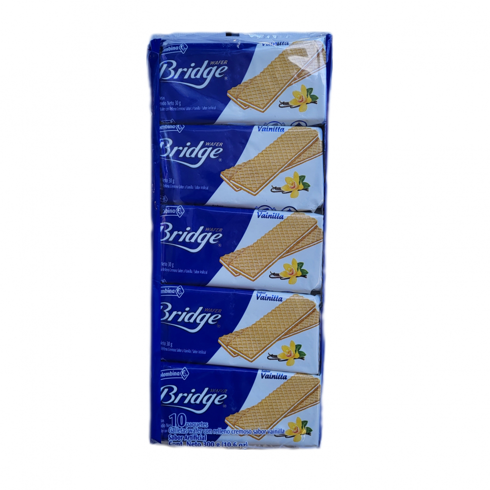 Galletas Wafer Con Relleno Sabor Vainilla Bridge Colombina G