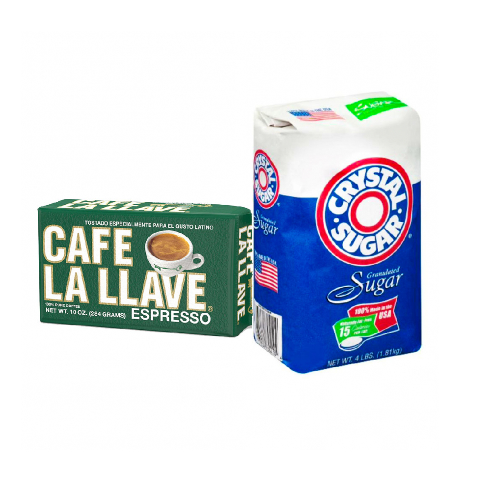 Combo Café espresso La Llave Azúcar blanca granulada extra fina