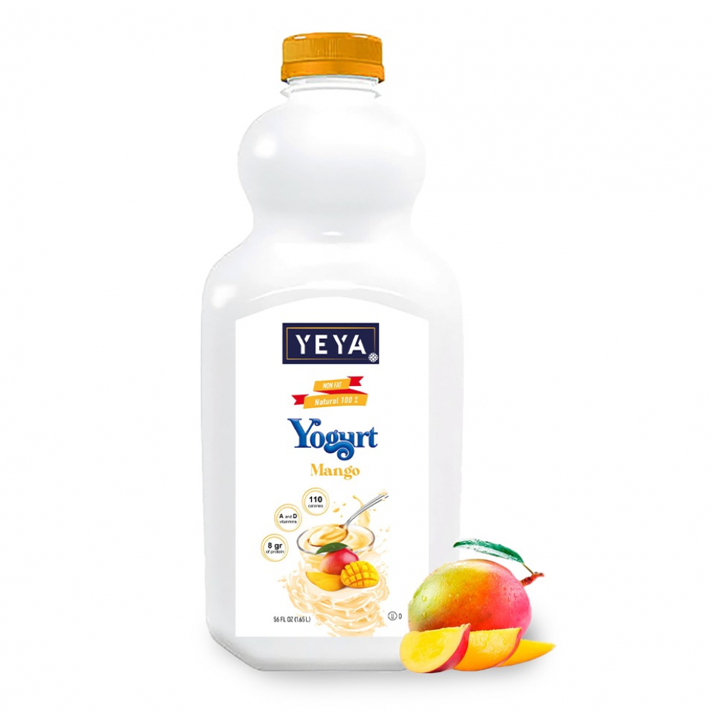 Yogurt probiótico pasteurizado sin grasa 100 natural sabor mango Yeya