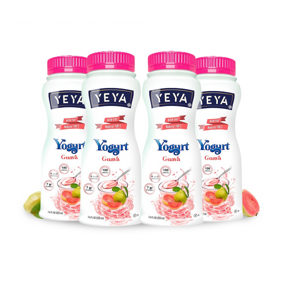 Combo Yogurt Pasteurizado Sin Grasa Natural Sabor Guayaba Yeya