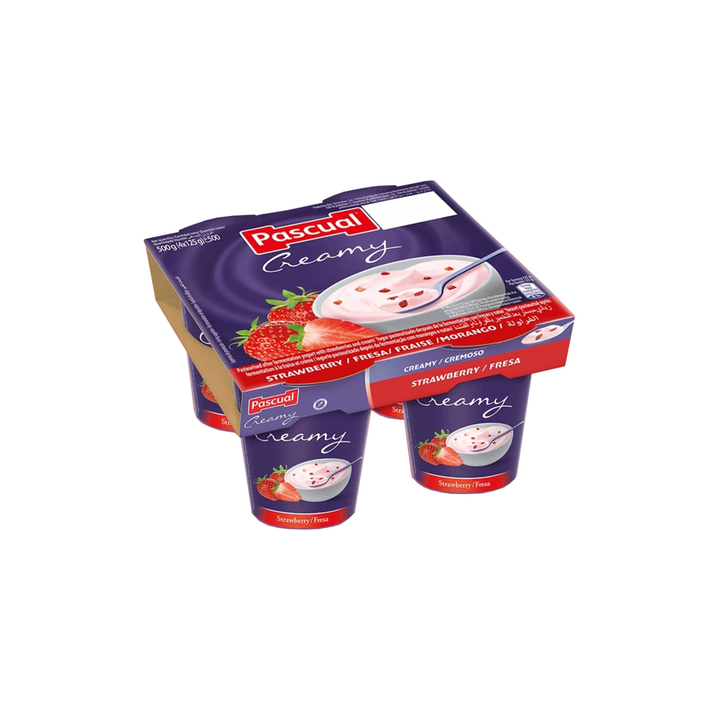 Yogurt Cremoso Sabor Fresa Pascual 4 X 125 G 4 40 Oz Supermarket