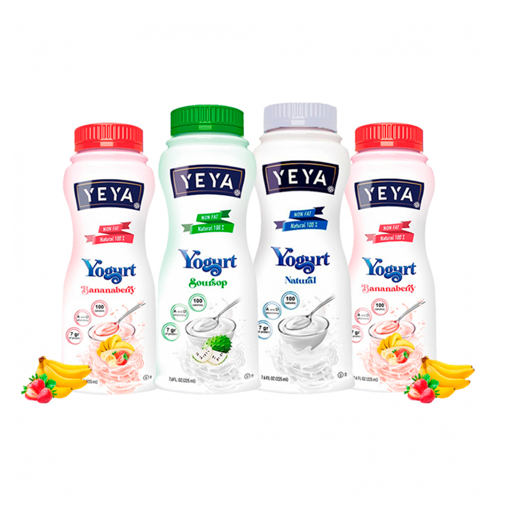 Combo Yogurt pasteurizado sin grasa 100 natural sabor guanábana Yeya