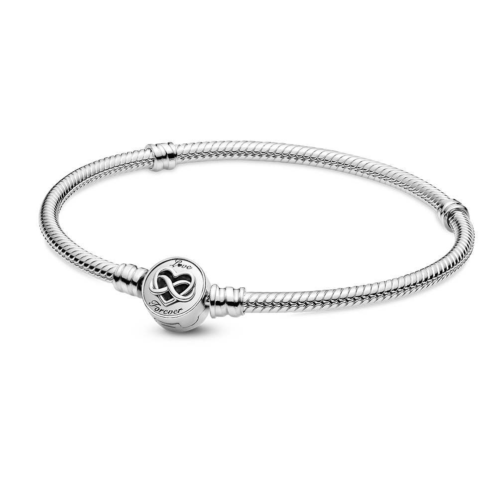 Wirwar climax Verbieden Design Pandora Moments Snake Chain Infinity Heart Clasp Bracelet (17 cm) 