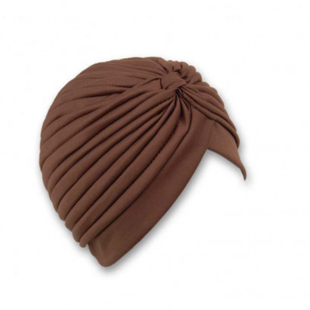 Sombrero de turbante de niña, turbante de moda marrón canela