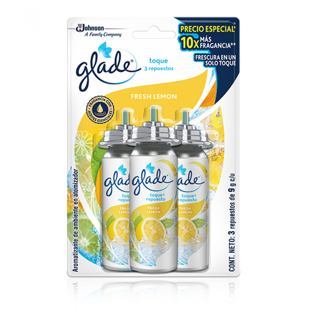Glade Fresh Lemon Atomizer Ambient Fragrance Refills (3 x 9 g)