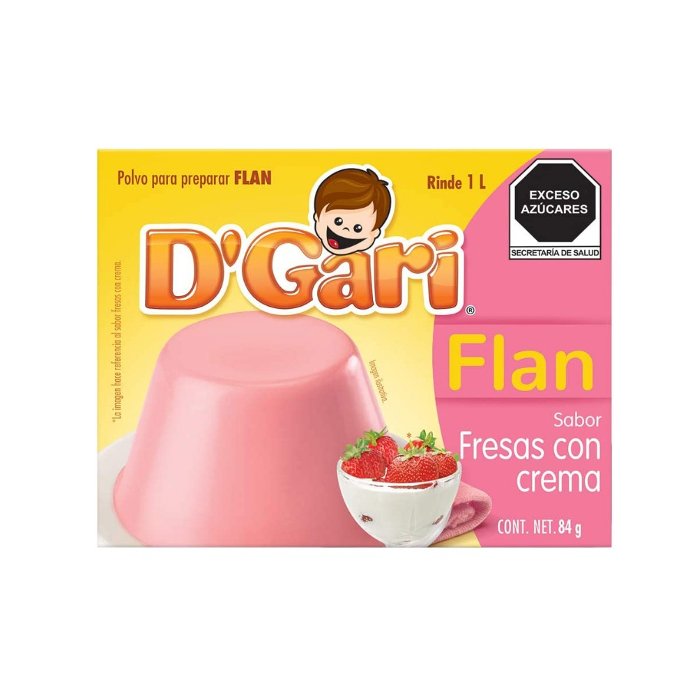 Polvo Para Preparar Flan Sabor Fresas Con Crema D Gari G Oz