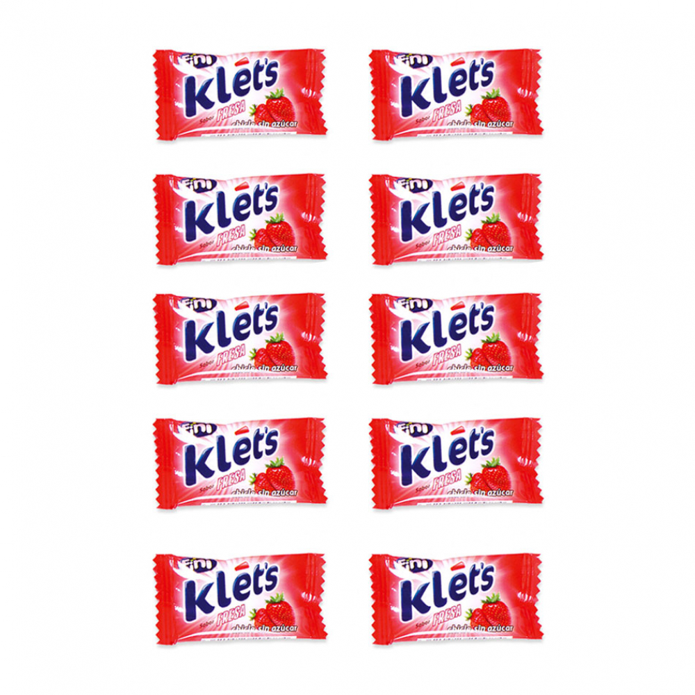 Chicle sin azúcar sabor fresa Klets (10 x 2.6 g) | Supermarket 23 es ...