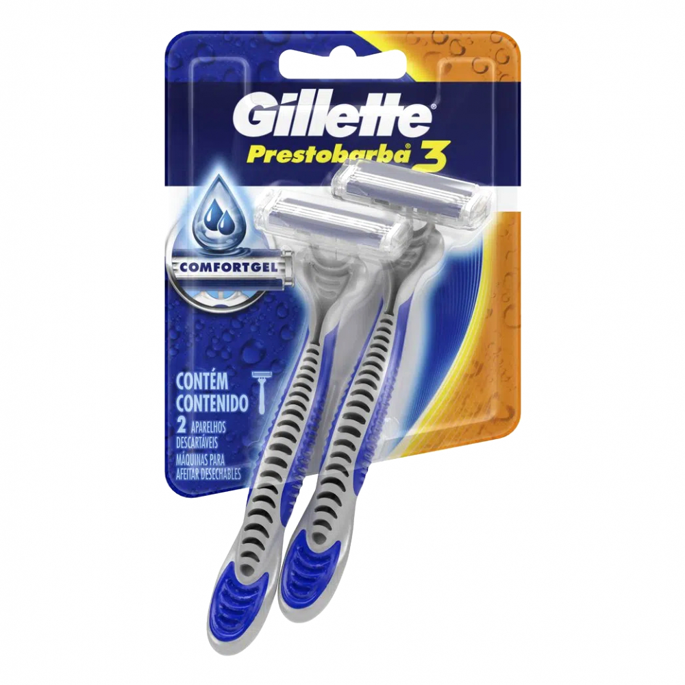 Maquinillas de afeitar Prestobarba3 Comfortgel Gillette (2 U)