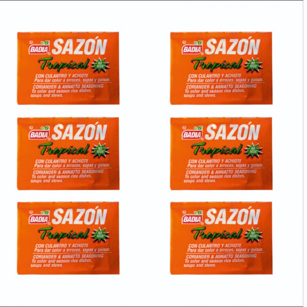 Sazón tropical con culantro y achiote Badia (6 x 5 g) | Supermarket 23 ...