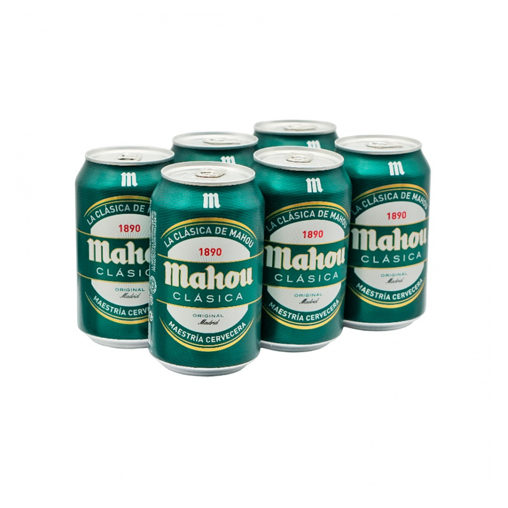 Cerveza de lata clásica Mahou (6 x 330 ml / 11.61 fl oz) | Supermarket ...