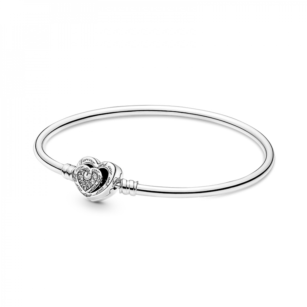 Style Pandora Moments rigid with entwined infinite hearts clasp bangle Bracelet 18 cm Online Agency to Buy and Send Food Meat Packages Gift