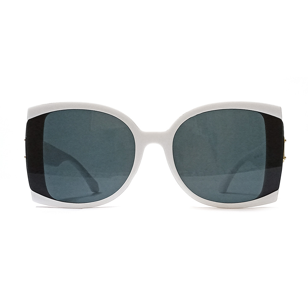 Haute Sauce Women Grey Lens White Oversized Sunglasses (60): Buy