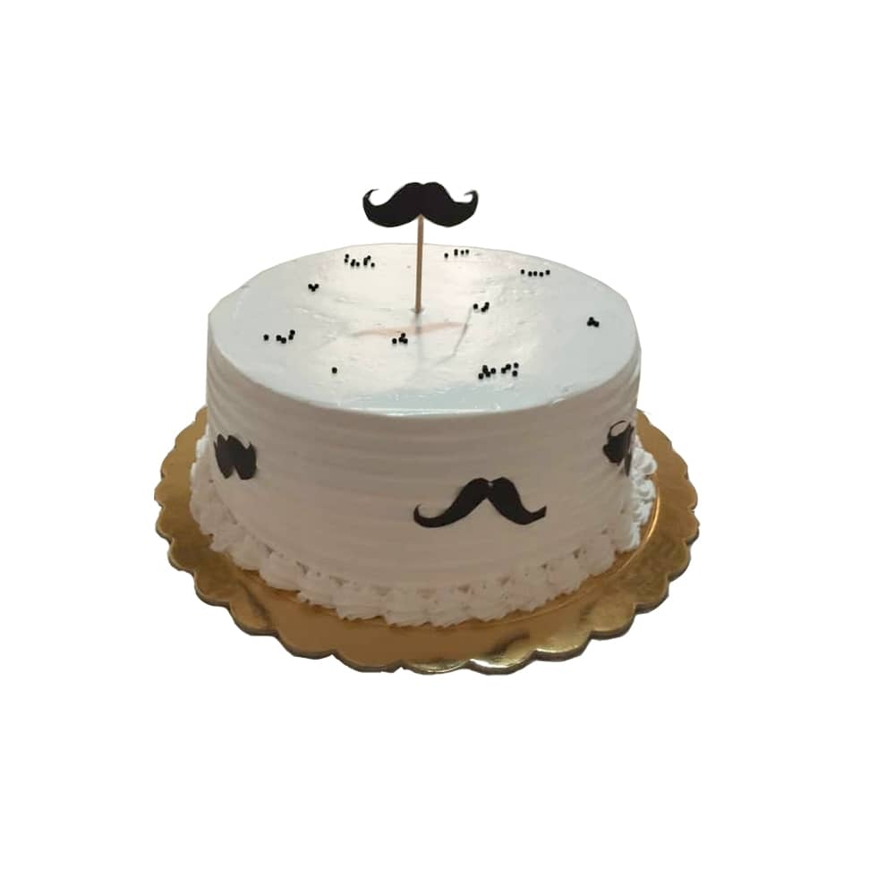 A tuxedo theme cake for a cute gentleman with a red bowtie and a stylish  moustache – Creme Castle