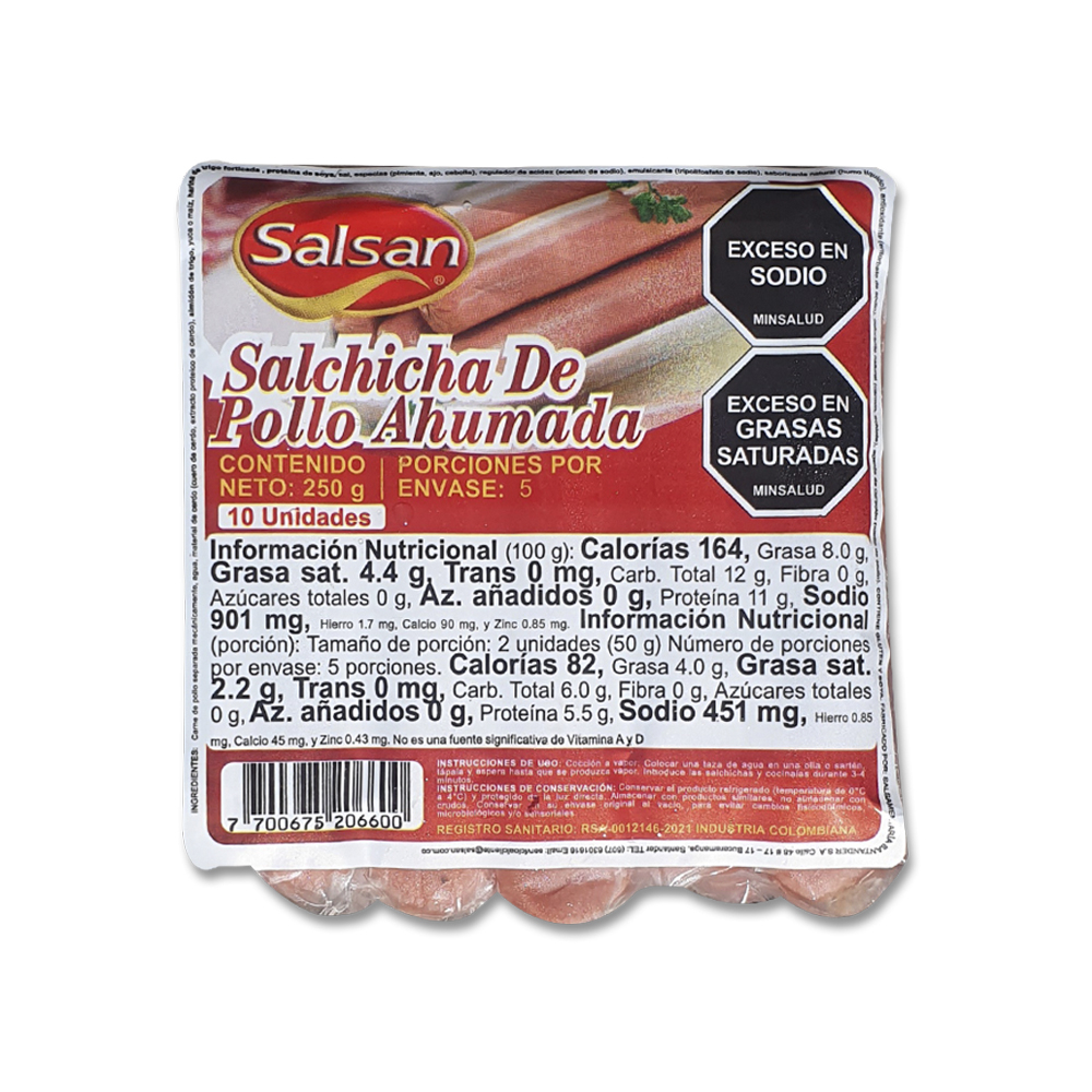 Salchicha De Pollo Ahumada Salsan G Oz Supermarket Es