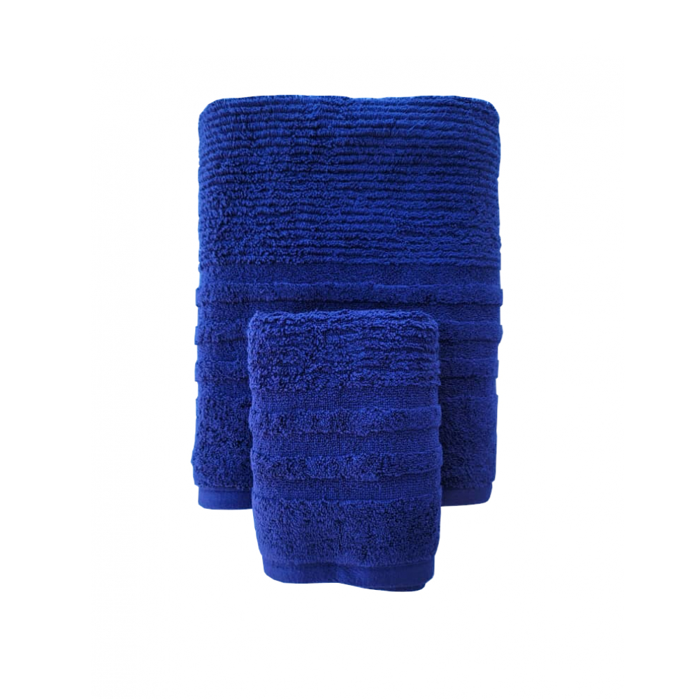 Daylife 135 cm x 70 cm towel set + 70 cm x 40 cm towel set, Prussian blue  with embossed stripes | Online Supermarket. Items from Panama and Miami to  Cuba