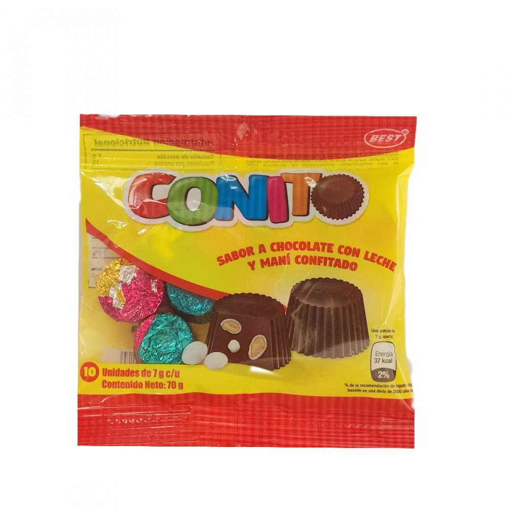Best conito -pralines- milk chocolate and candied peanut flavor