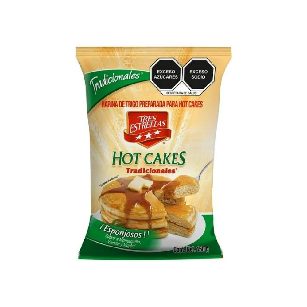 Harina De Trigo Preparada Para Hot Cakes Tradicionales Tres Estrellas 150 G 53 Oz 2947