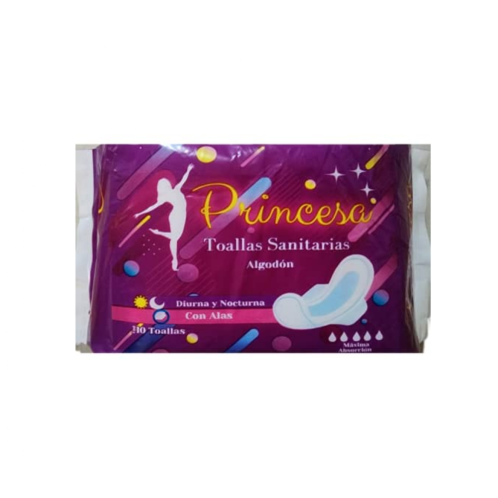 Princesa sanitary pads - intimate - cotton with wings (10 U)