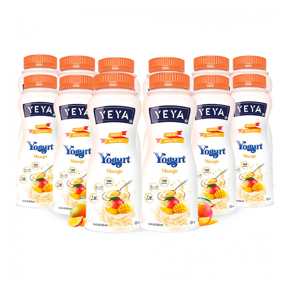 Combo Yogurt Pasteurizado Sin Grasa Natural Sabor Mango Yeya