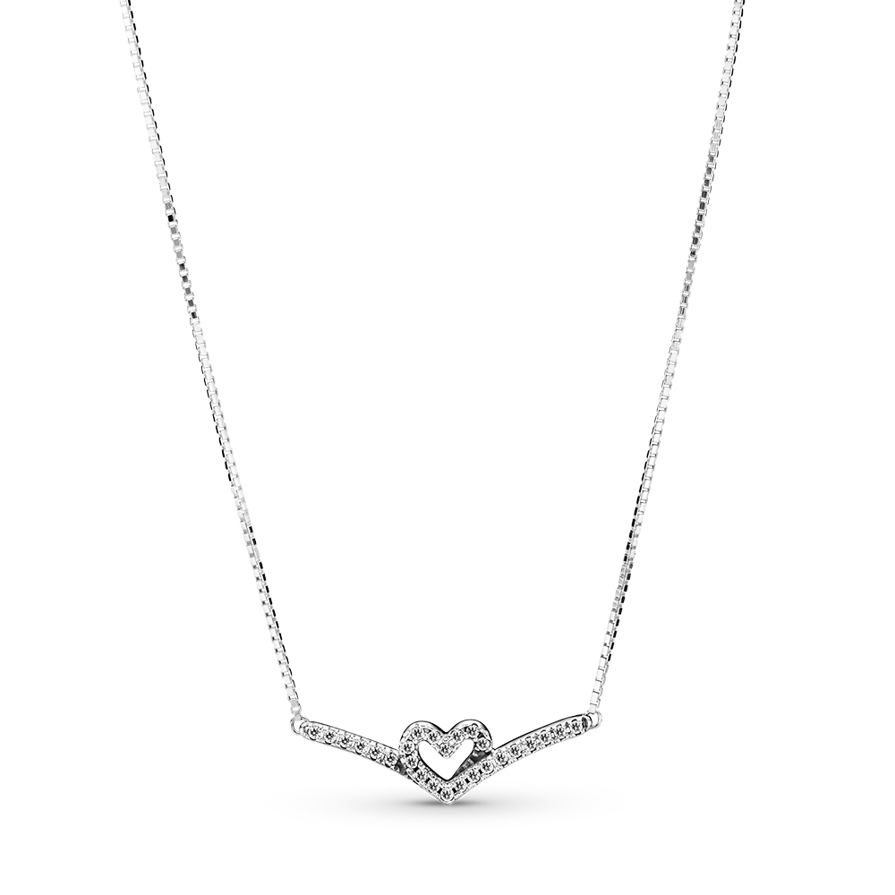 pandora diamond heart necklace