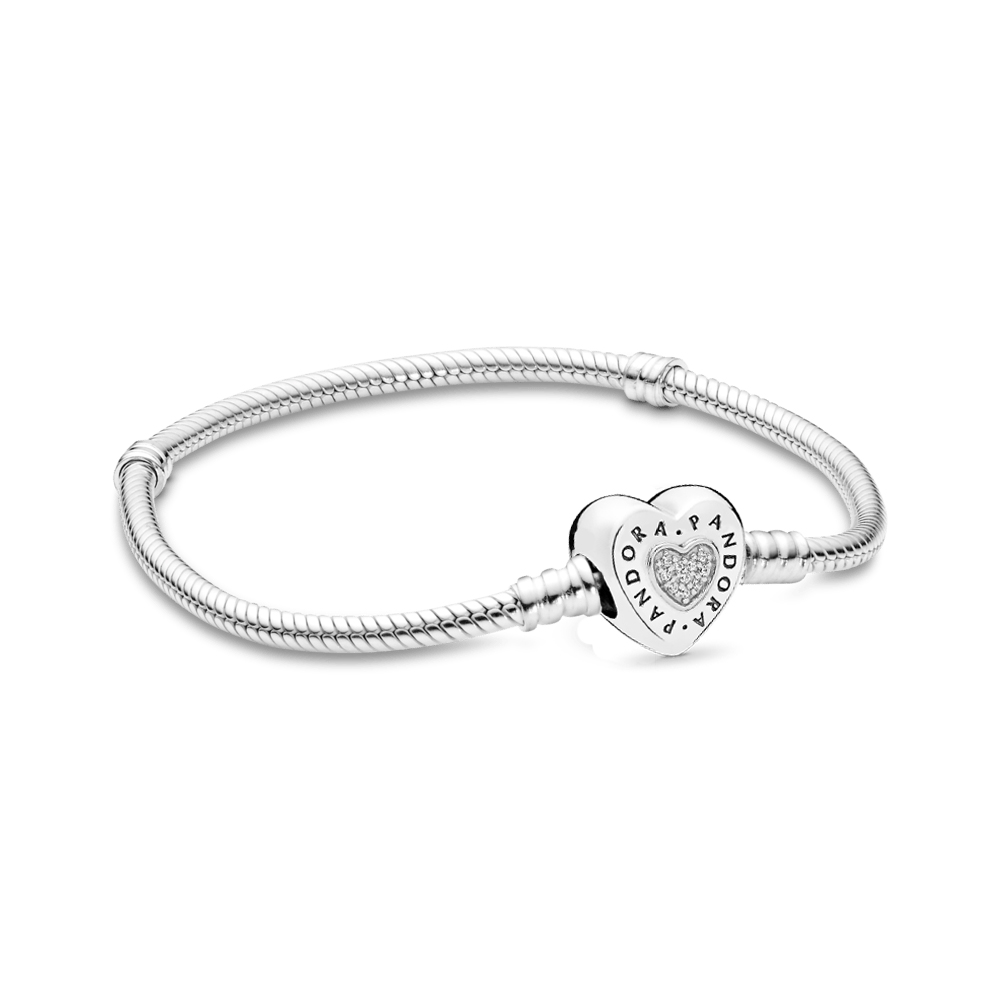 Style Design Pandora Signature Heart Chain Silver Bracelet (18 cm) | Online Supermarket. from Panama and Miami to Cuba