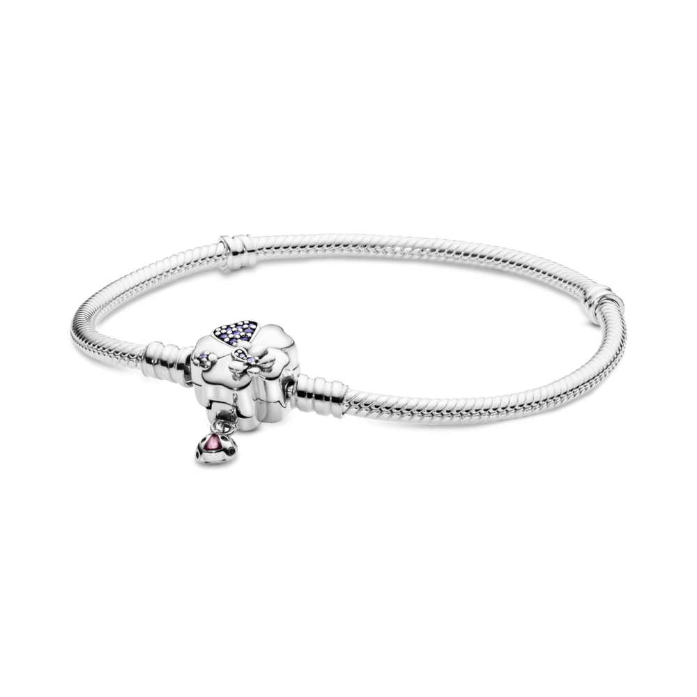 triathlon Habubu Wild Style Design Pandora Flower with Pavé Chain Silver Bracelet (17 cm) |  Online Agency to Buy and Send Food, Meat, Packages, Gift