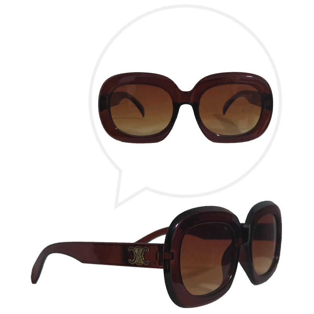 Oval Coco Chanel style design sunglasses with armor and brown crystals |  Online Agency to Buy and Send Food, Meat, Packages, Gift