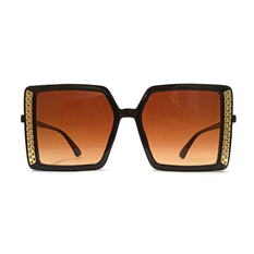 Square Louis Vuitton style sunglasses with brown armor and brown gradient  lenses